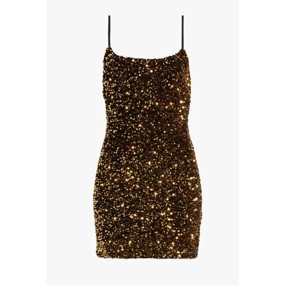 BP from Nordstrom Night Out Sequin Camisole Mini Dress in Gold Size M. NWOT - Picture 2 of 7